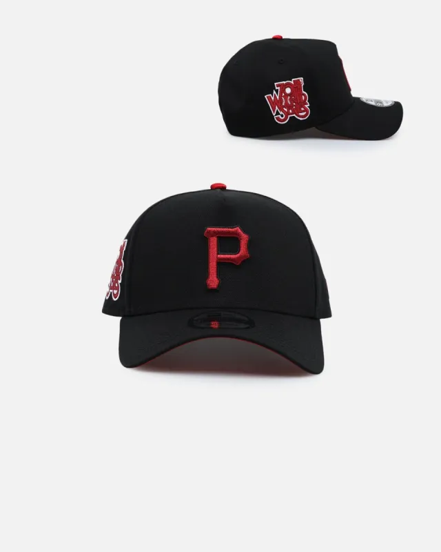 New Era Pittsburgh Pirates 'Satin Scarlet' 9FORTY A-Frame Snapback Black/Scarlet sold by Culture Kings