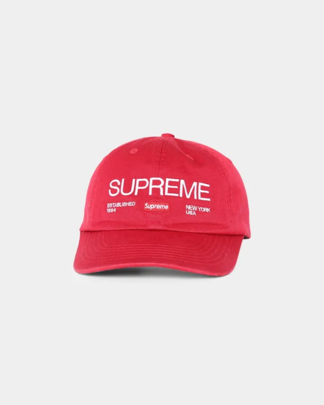 Supreme EST. 1994 6 Panel Strapback Red sold by Culture Kings
