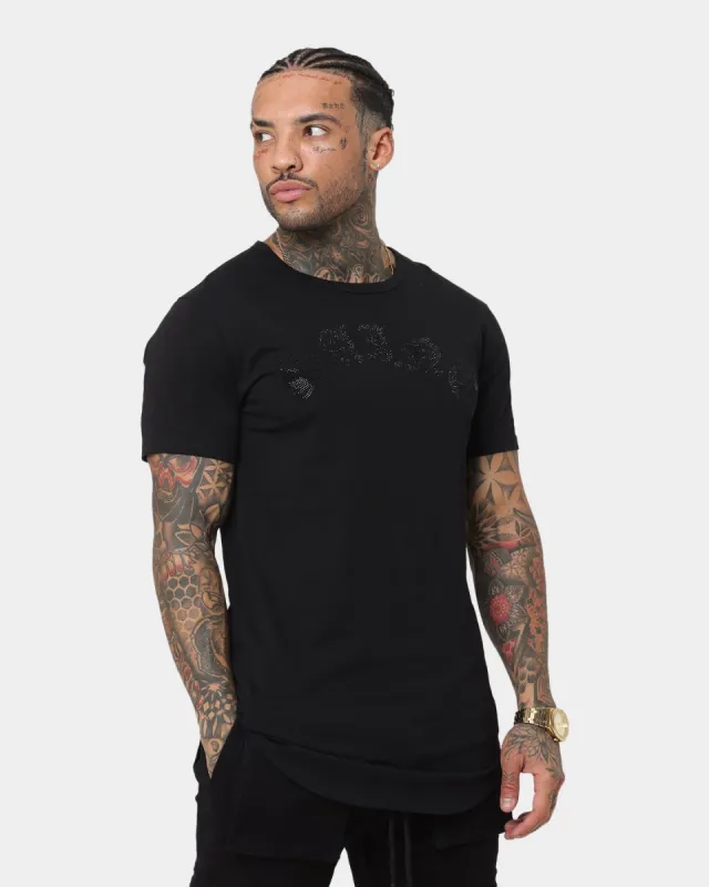 Saint Morta Gothic Rhinestone T-Shirt Black/Black sold by Culture Kings