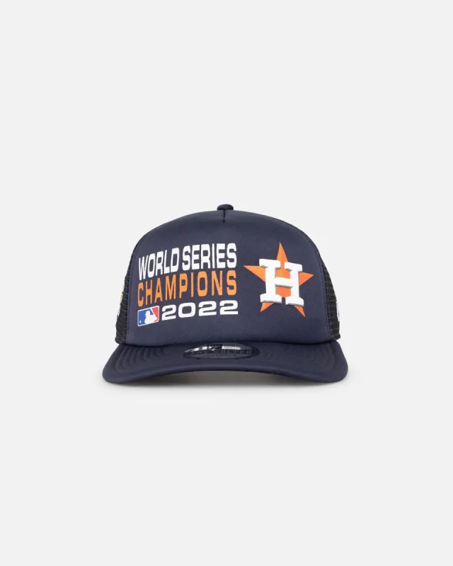 New Era Houston Astros Pre-Curved Golfer Trucker Snapback Navy sold by Culture Kings
