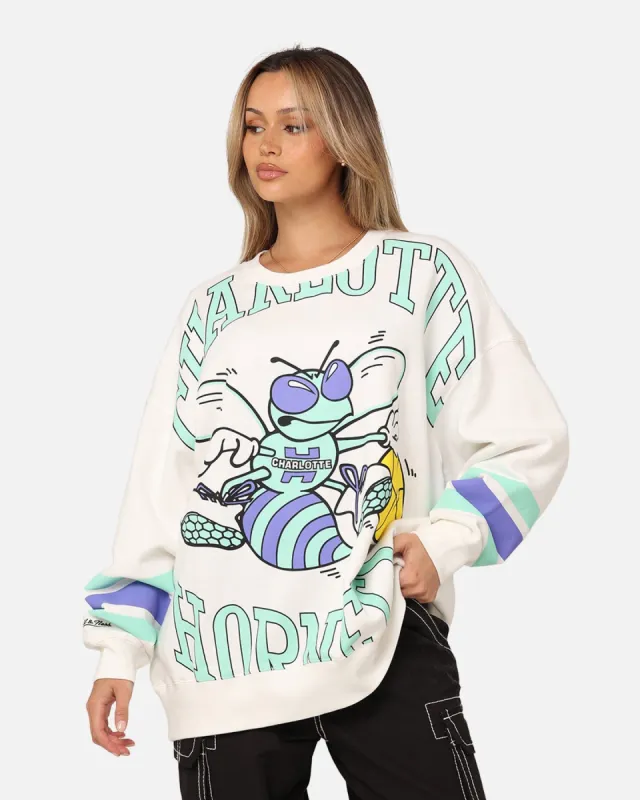 Mitchell & Ness Women's Charlotte Hornets Hockey Vibe Crewneck Vintage White sold by Culture Kings