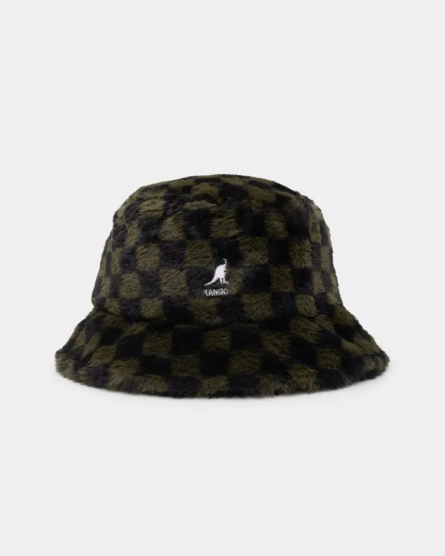 Kangol Faux Fur Bucket Olive made by Culture Kings