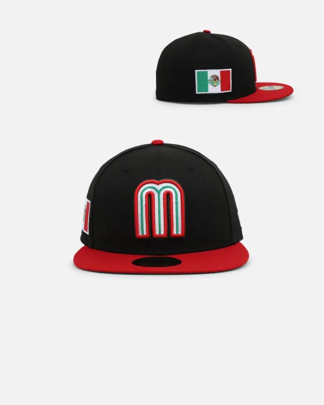 New Era Mexico National Baseball Team 'World Baseball Classic Mexico' 59FIFTY Fitted Black/Scarlet sold by Culture Kings