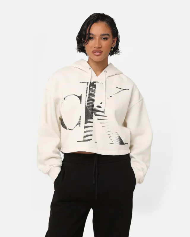 Calvin Klein Women's Blown Up CK Hoodie Ivory sold by Culture Kings
