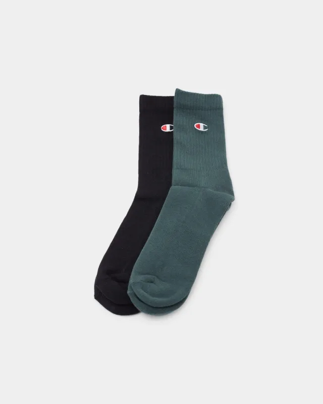 Champion C Logo Crewcut Socks 2 Pack Metaphor/Black made by Culture Kings