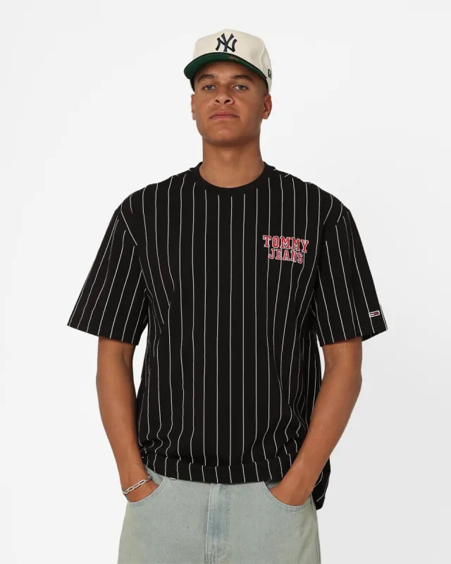 Tommy Jeans Pinstripe T-Shirt Black sold by Culture Kings