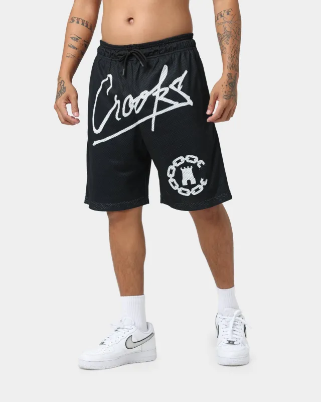 Crooks & Castles Script Mesh Shorts Black sold by Culture Kings
