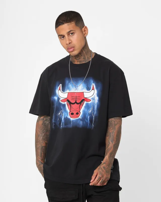 Mitchell & Ness Chicago Bulls Logo Lightning T-Shirt Black sold by Culture Kings