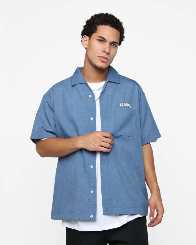 X-Large Drawing OG Open Collar T-Shirt Blue sold by Culture Kings