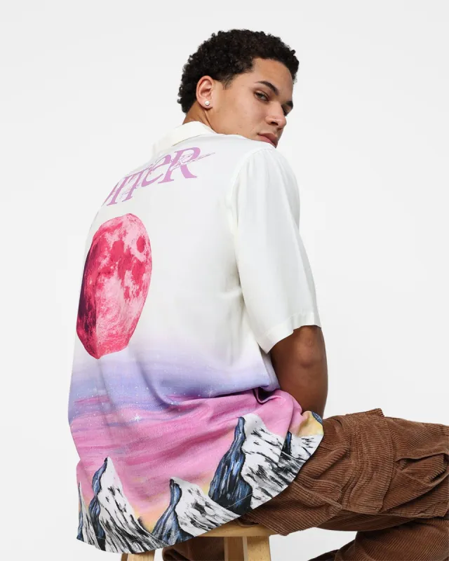 Loiter Mountain Range Button Up T-Shirt Off White sold by Culture Kings