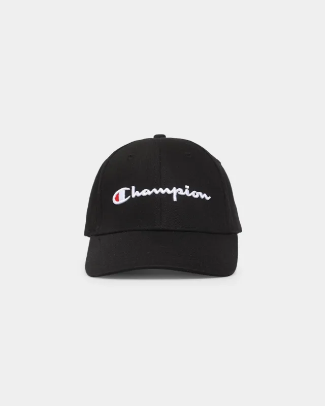 Champion Script Strapback Black sold by Culture Kings