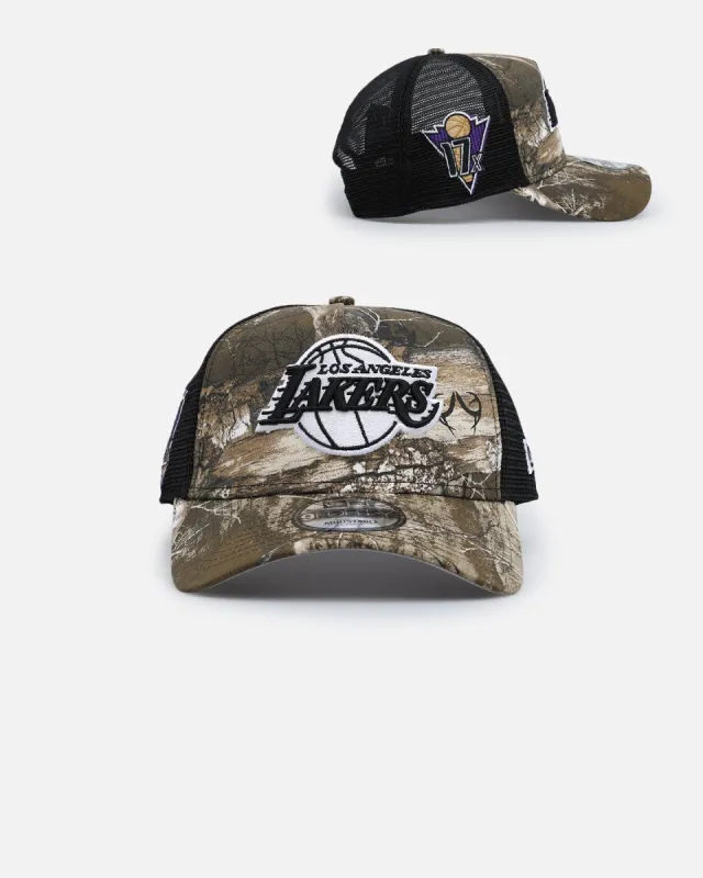 New Era Los Angeles Lakers 'Real Tree' 9FORTY A-Frame Trucker Snapback Realtree Edge sold by Culture Kings