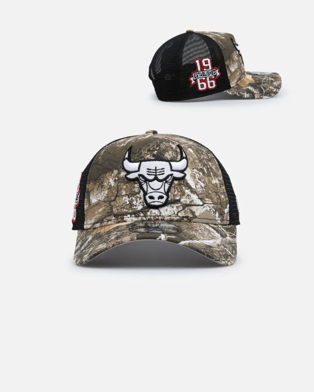 New Era Chicago Bulls 'Real Tree' 9FORTY A-Frame Trucker Snapback Realtree Edge sold by Culture Kings
