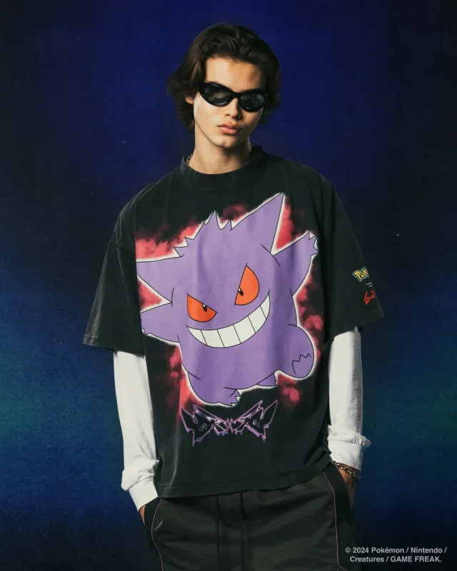 Pokémon By Loiter Gengar Heavyweight T-Shirt Black Wash sold by Culture Kings