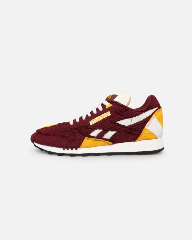Reebok X MARKET Classic Leather Pump Burgundy/Gold sold by Culture Kings