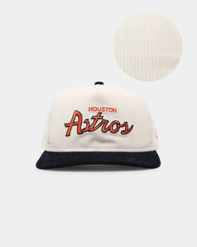 New Era Houston Astros 'Chrome Corduroy Throwback Script' Golfer Snapback Chrome White sold by Culture Kings
