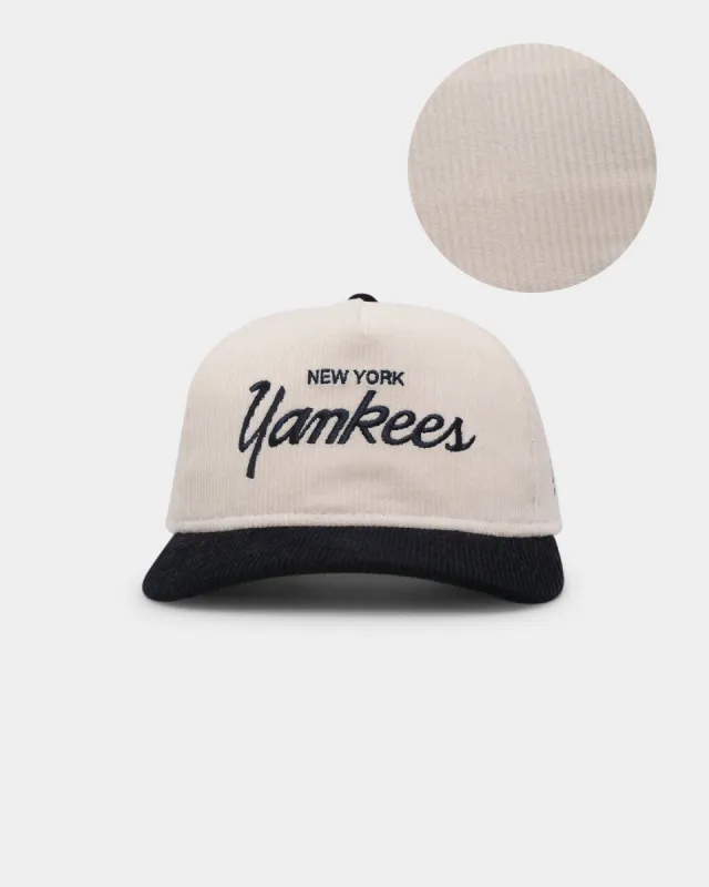 New Era New York Yankees 'Chrome Corduroy Throwback Script' Golfer Snapback Chrome White sold by Culture Kings