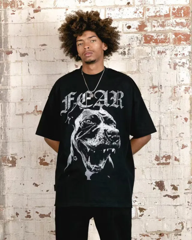 Saint Morta Fear Boxy T-Shirt Black/White sold by Culture Kings