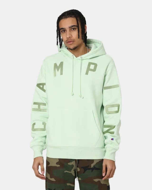 Champion Reverse Weave Arch Logo Hoodie Tuft Green sold by Culture Kings