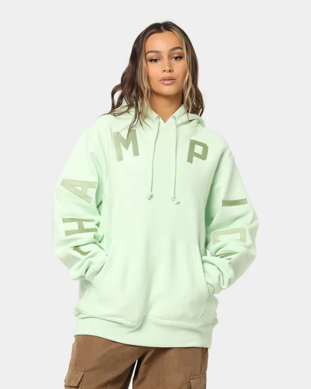Champion Reverse Weave Arch Logo Hoodie Tuft Green sold by Culture Kings