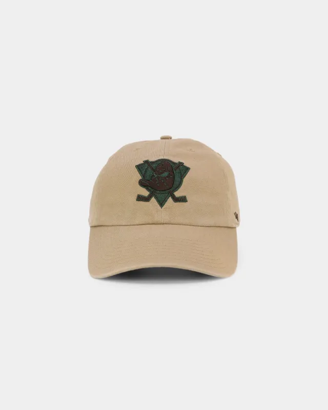 47 Brand Anaheim Ducks 'Croc Hunter' Clean Up Strapback Khaki/Dark Green sold by Culture Kings