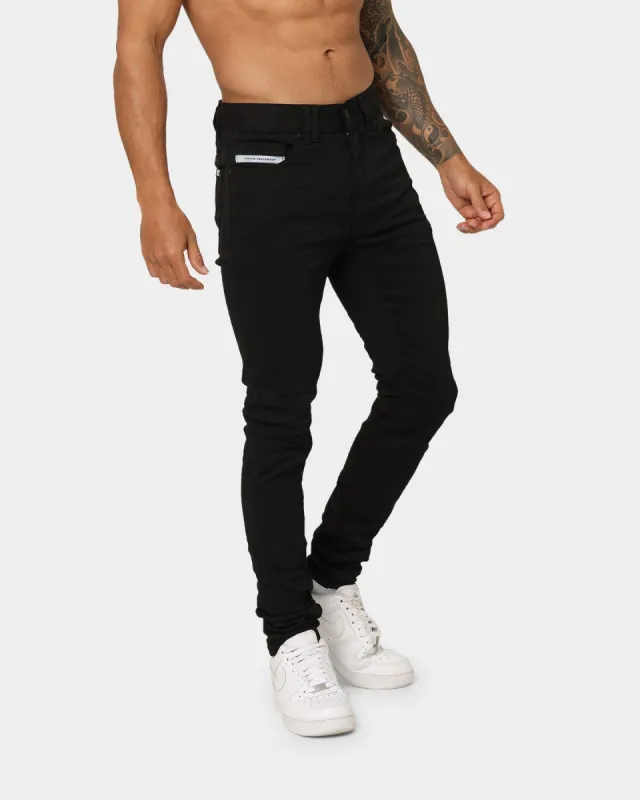 Nena And Pasadena Tyler Super Skinny Fit Jeans Jet Black made by Culture Kings