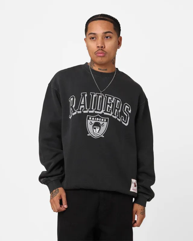 Mitchell & Ness Oakland Raiders Vintage Keyline Log Crewneck Faded Black sold by Culture Kings