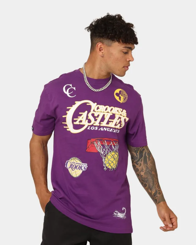 Crooks & Castles La Serif T-Shirt Purple sold by Culture Kings