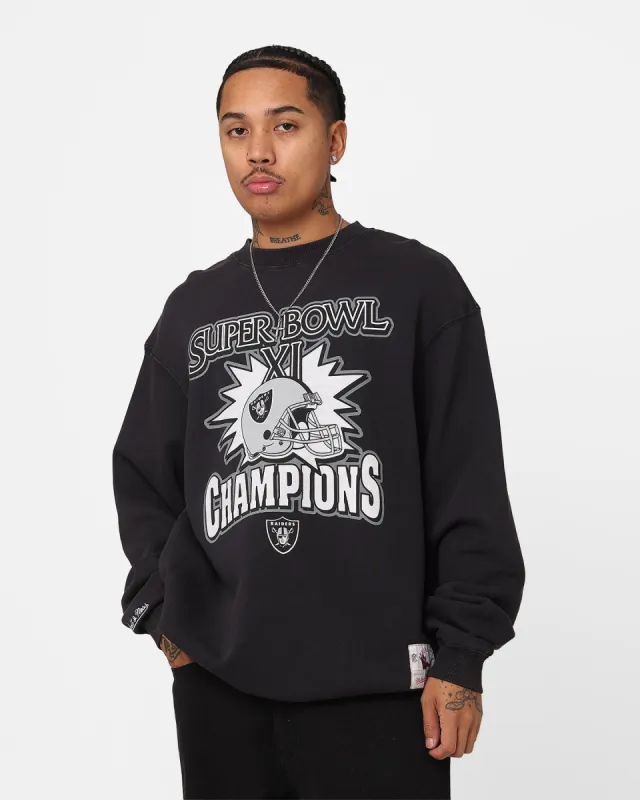 Mitchell & Ness Oakland Raiders Vintage Champions NFL Crewneck Vintage Black sold by Culture Kings