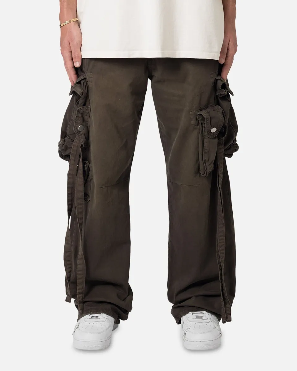 MNML Strapped Multi Cargo Pants Brown | Parallel 