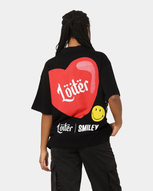 Loiter X Smiley I Heart Loiter Vintage T-Shirt Vintage Black sold by Culture Kings