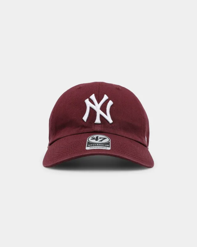 47 Brand New York Yankees '47 Clean Up Strapback Dark Maroon sold by Culture Kings