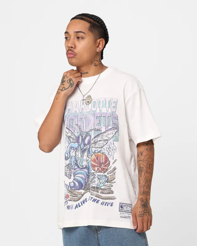 Mitchell & Ness Charlotte Hornets Alive In The Hive T-Shirt Vintage White sold by Culture Kings