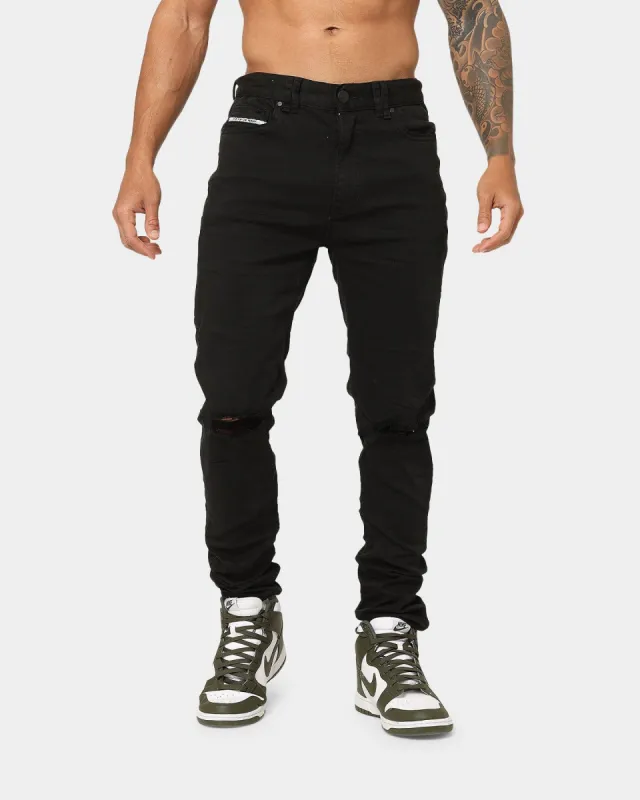 Nena and Pasadena Flynn Skinny Fit Jeans Destroyed Jet Black made by Culture Kings