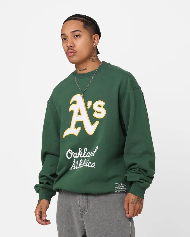 Majestic Athletic Oakland Athletics Logo Crewneck Athletics Green sold by Culture Kings