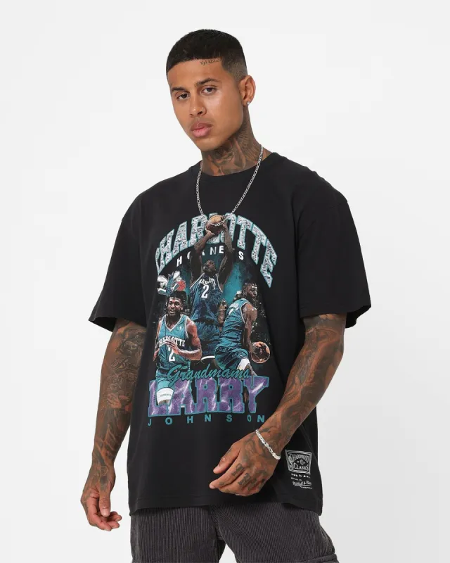 Mitchell & Ness Charlotte Hornets Larry Johnson Bling T-Shirt Black sold by Culture Kings