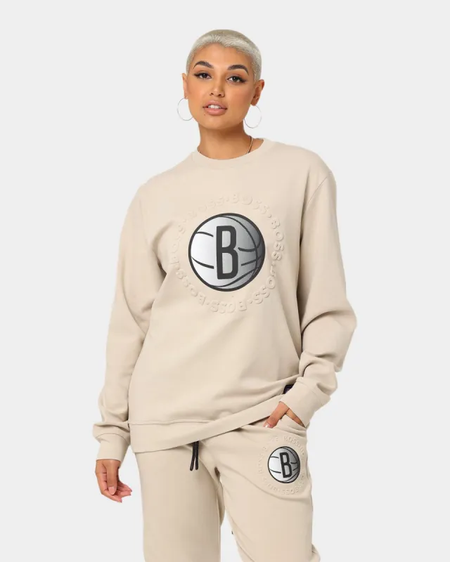 Hugo Boss Hugo Boss X NBA Basic Brooklyn Nets Crewneck Sweatshirt Light Beige sold by Culture Kings