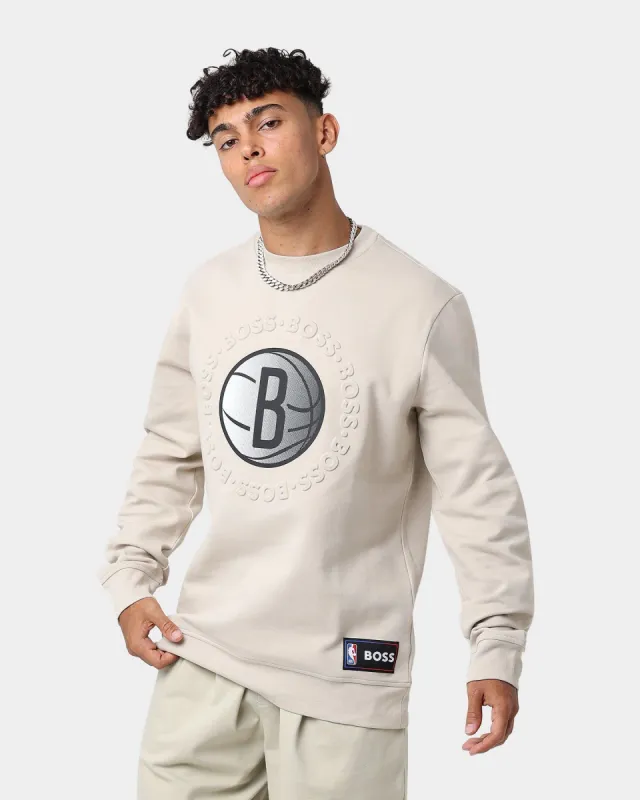 Hugo Boss Hugo Boss X NBA Basic Brooklyn Nets Crewneck Sweatshirt Light Beige made by Culture Kings