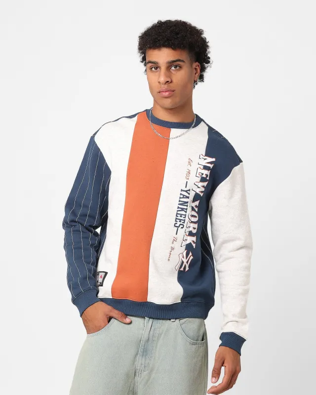 Majestic Athletic New York Yankees Pinstripe Panel Crewneck French Navy/Vintage White Marle sold by Culture Kings