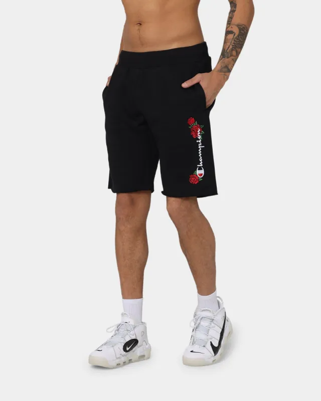 Champion Reverse Weave Rose Embroidery Shorts Black sold by Culture Kings