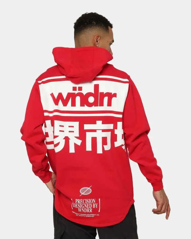 WNDRR Precision Curved Hem Hoodie Red sold by Culture Kings