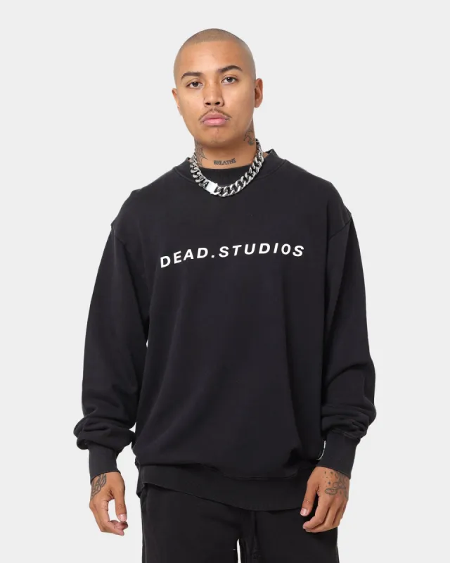 Dead Studios Signature Logo Vintage Crewneck Vintage Black/White sold by Culture Kings