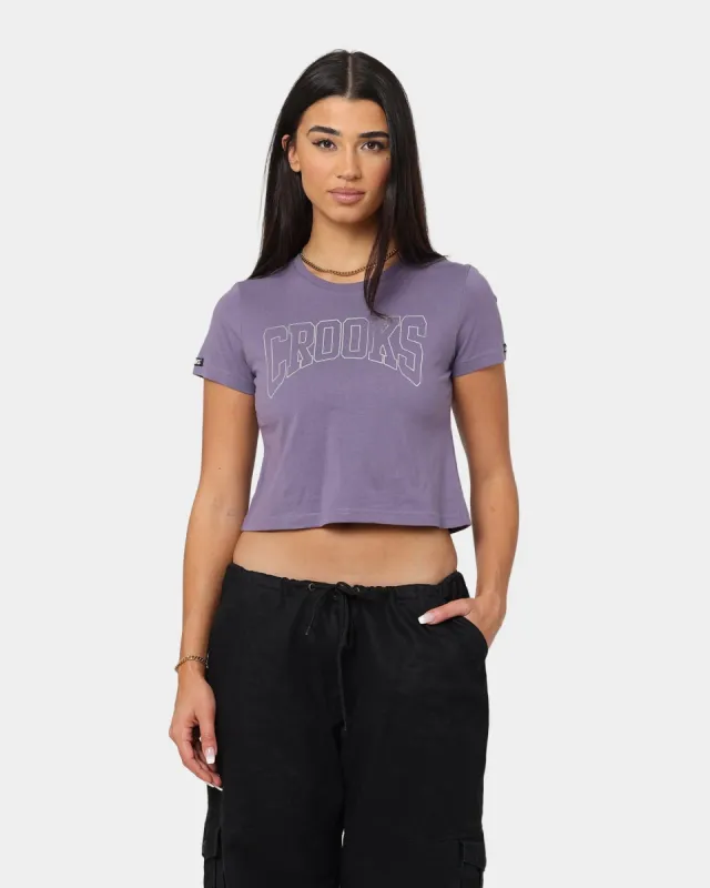Crooks & Castles Foil Logo Crop T-Shirt Purple made by Culture Kings