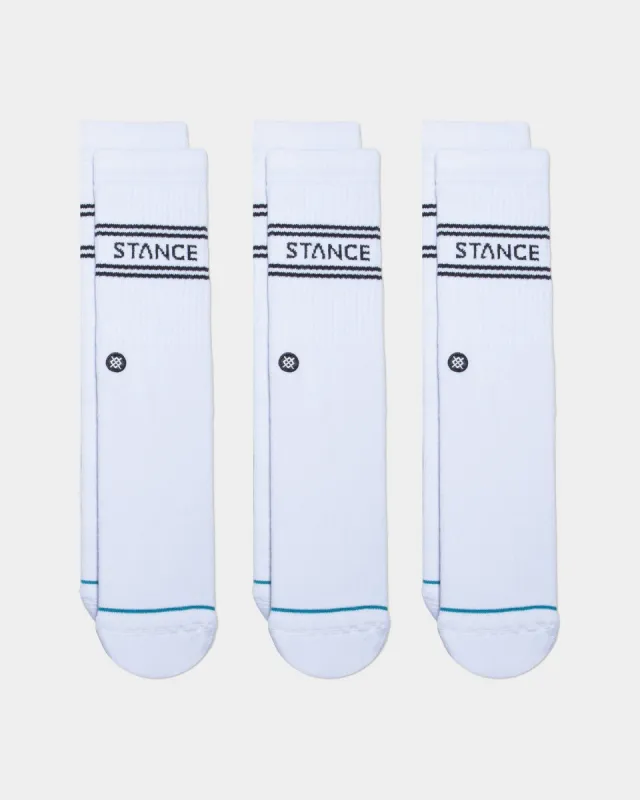 Stance Basic 3 Pack Crewcut Socks White sold by Culture Kings
