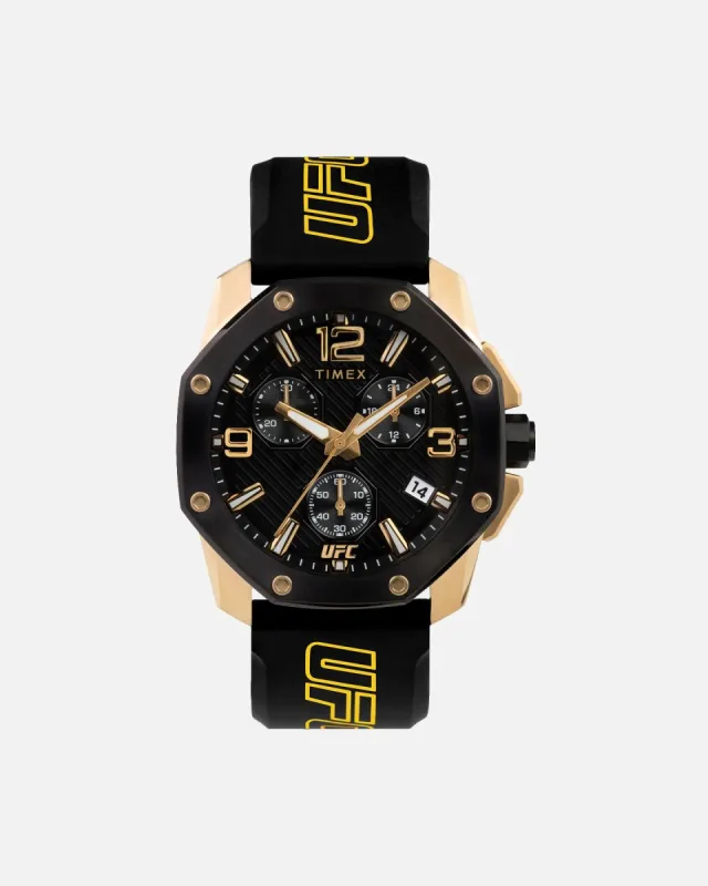 UFC Watches Icon Chronograph Silicone Watch Black/Gold sold by Culture Kings