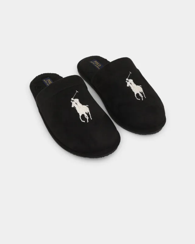Polo Ralph Lauren Klarence Big Pony Slippers Black/Cream sold by Culture Kings