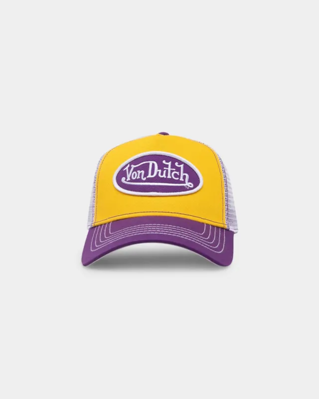 Von Dutch Purple Gold Trucker Yellow/Purple sold by Culture Kings