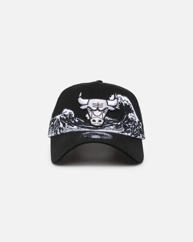 New Era Chicago Bulls "Wave" 9FORTY A-Frame Snapback Black/White sold by Culture Kings