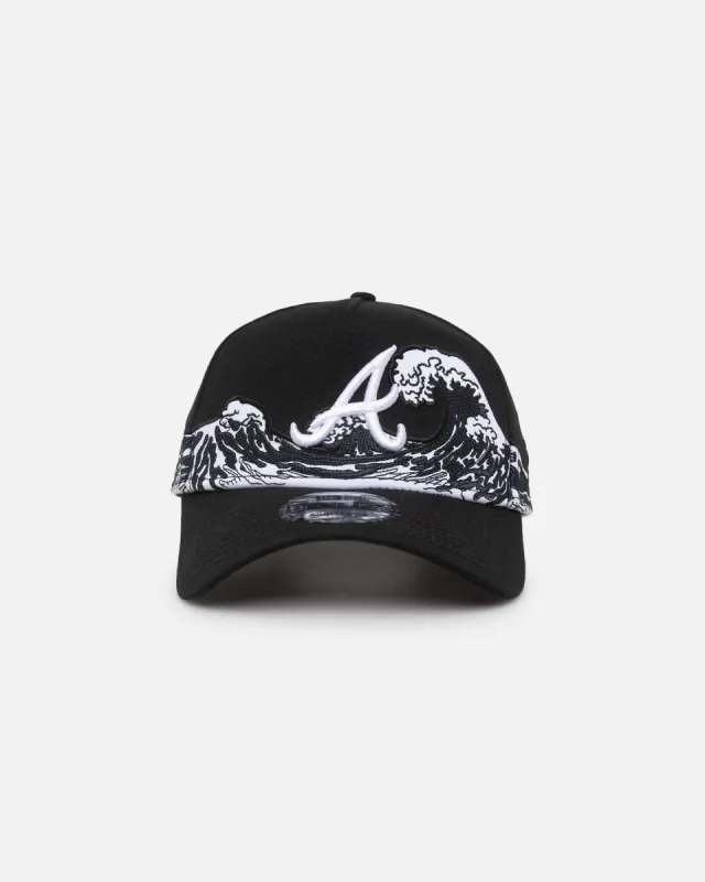 New Era Atlanta Braves "Wave" 9FORTY A-Frame Snapback Black/White sold by Culture Kings