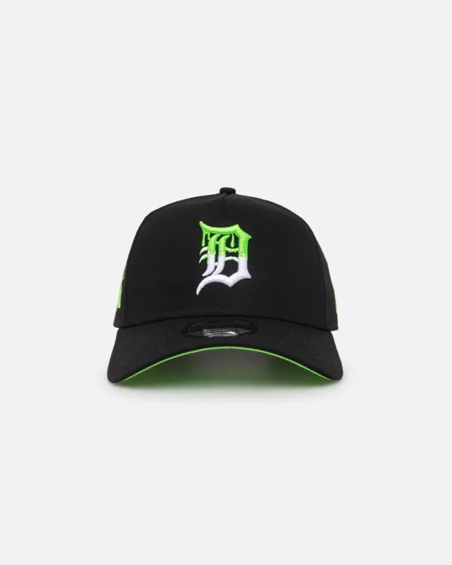 New Era Detroit Tigers "Drip Logo" 9FORTY A-Frame Snapback Black/White/Green sold by Culture Kings